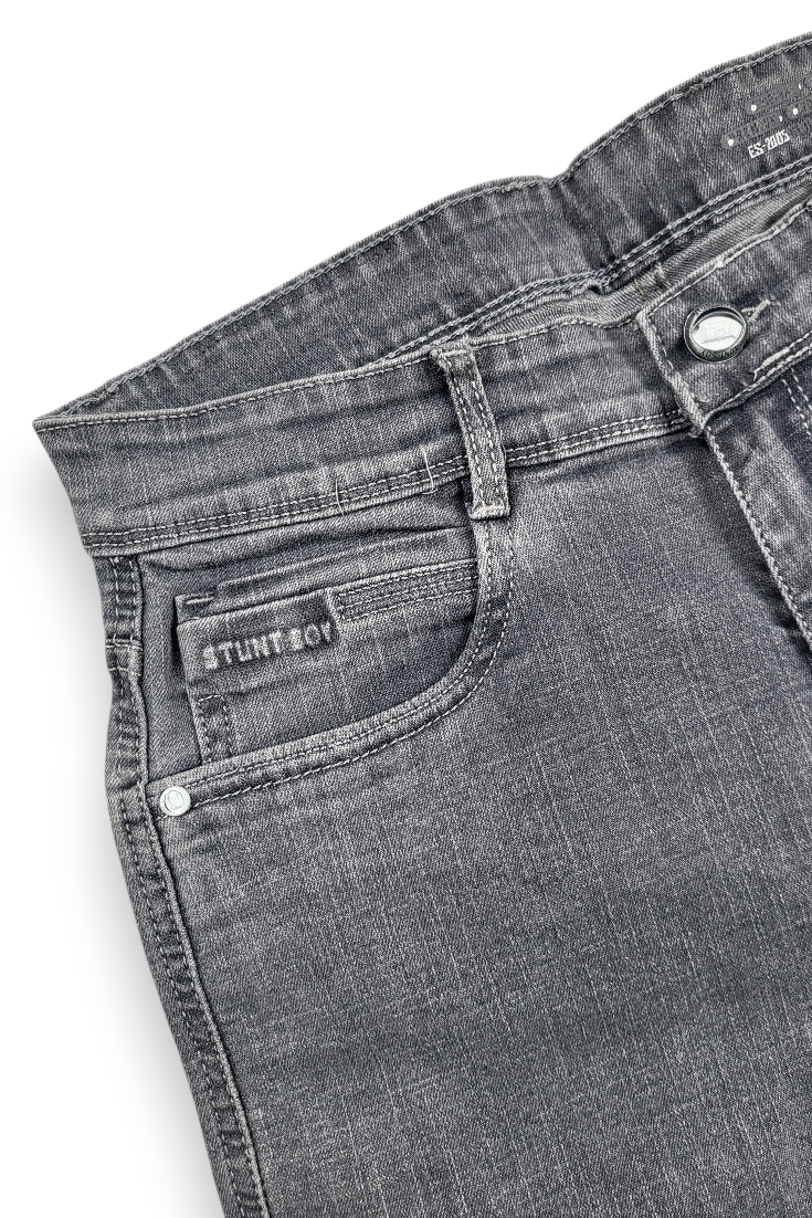Light Grey Straight Fit Denim Jeans | Relaxed Fit Washed Street Style Pants Baggy | SBBGY16