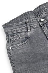 Light Grey Straight Fit Denim Jeans | Relaxed Fit Washed Street Style Pants Baggy