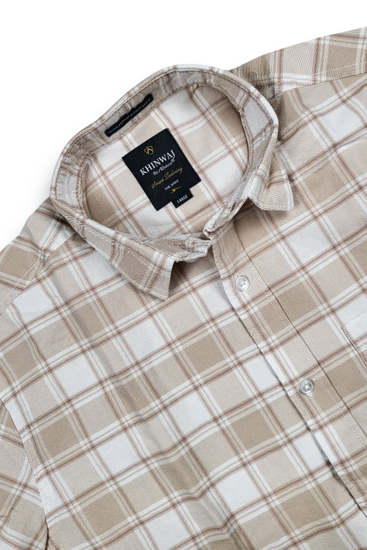 Cream Check Shirt for Men | Stay Stylish & On-Trend OXFCH