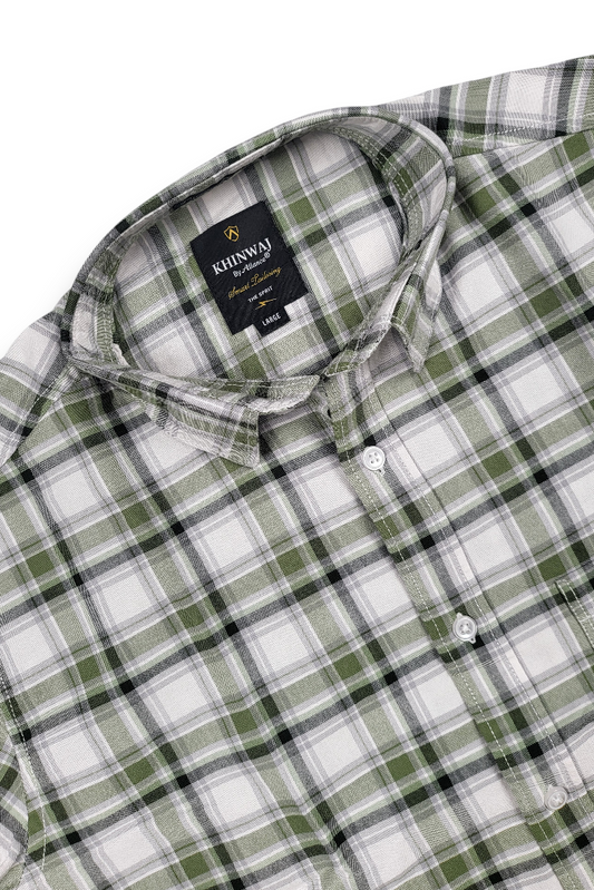 Men Olive Casual Shirt – Checkered Daily Wear OXFCH