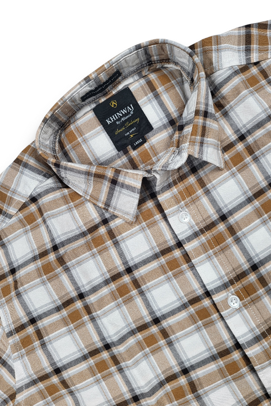Men Brown Casual Shirt – Checkered Daily Wear OXFCH