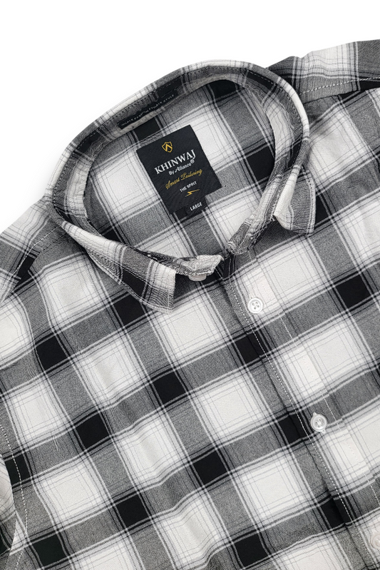 Comfortable Black & White Check Shirt for Men – Everyday wear OXFCH