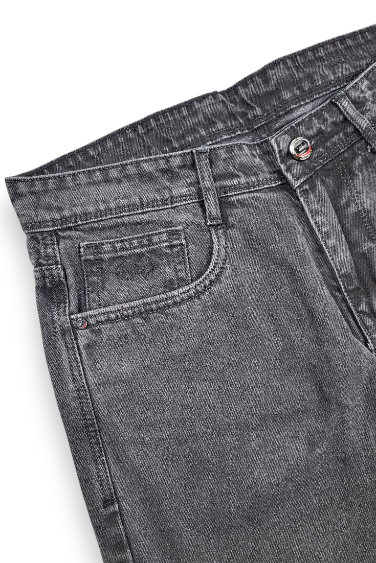 Men Straight Fit Jeans - Carbon Grey Wash Baggy | SBBGY16