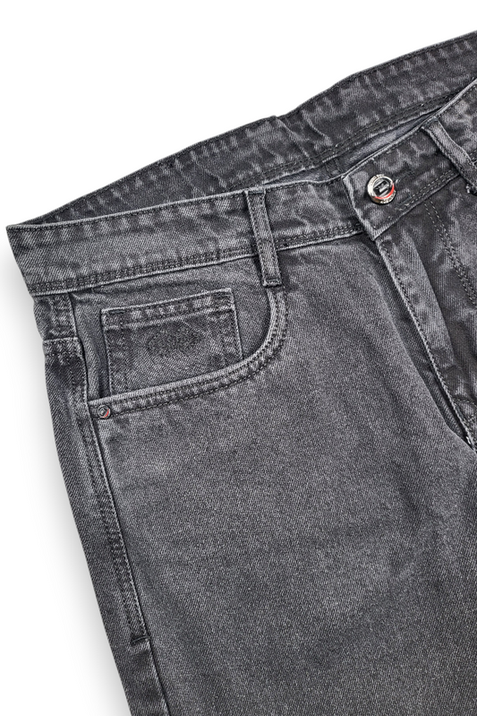 Men Straight Fit Jeans - Carbon Grey Wash Baggy