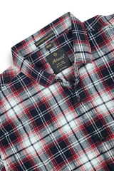 Maroon Checkered Full Sleeve Shirt for Men | FABCK