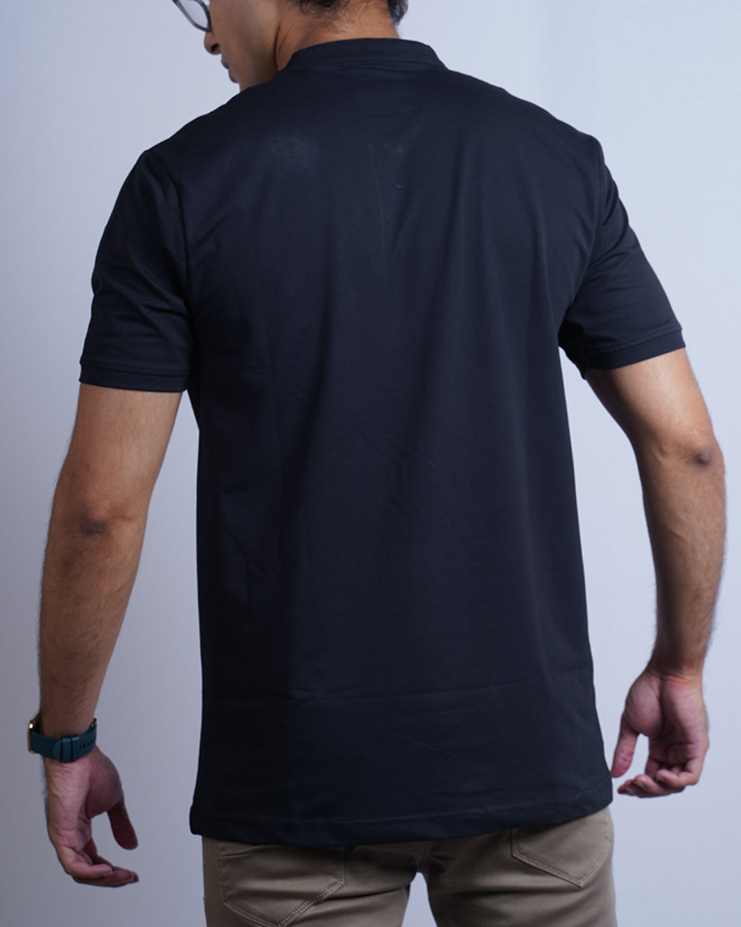 BLACK COLOR PLAIN ROUND NECK T-SHIRT