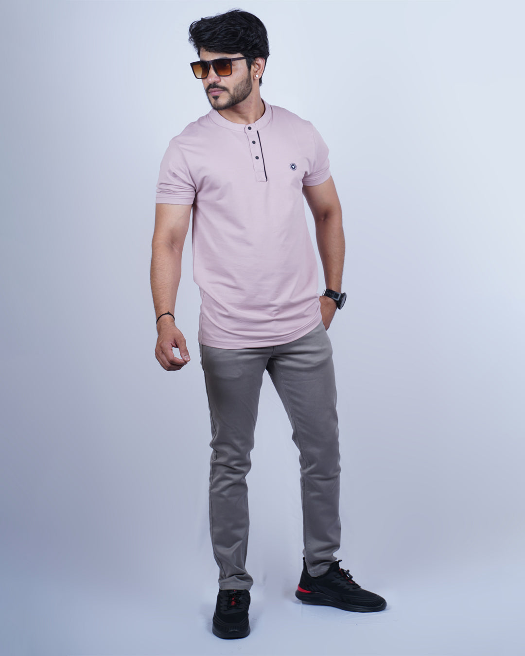 ONION COLOR PLAIN ROUND NECK T-SHIRT