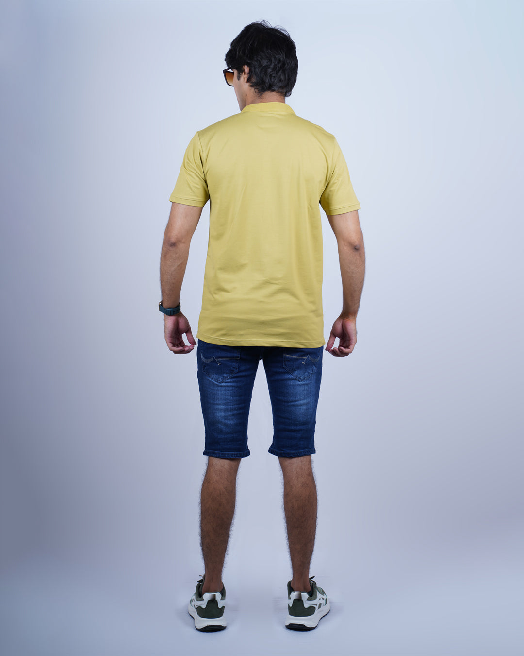 MUSTARD COLOR PLAIN ROUND NECK T-SHIRT