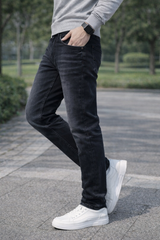 Premium Black Washed Narrow Fit Stretchable Denim Jeans Men Casual Everyday