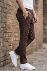 Men Premium Coffee Structured Chinos - Textured STAR