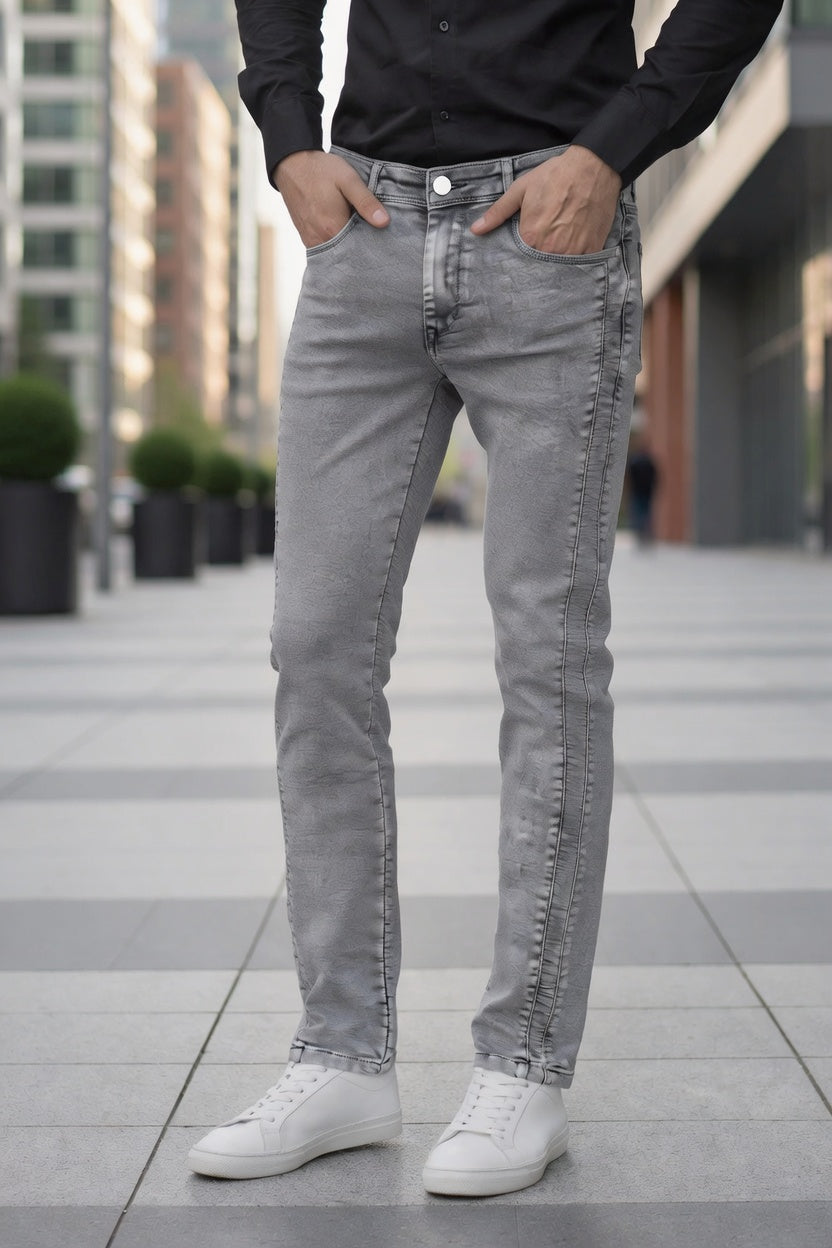 Men Light Grey Narrow Fit Jeans | Sulphur PLAIN-18PLAINJEAN-18