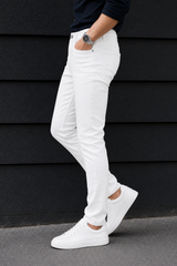 Men Pure White Narrow Fit Denim Jeans