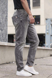 Men Light Grey Ankle Fit Jeans | Classic Denim 3999