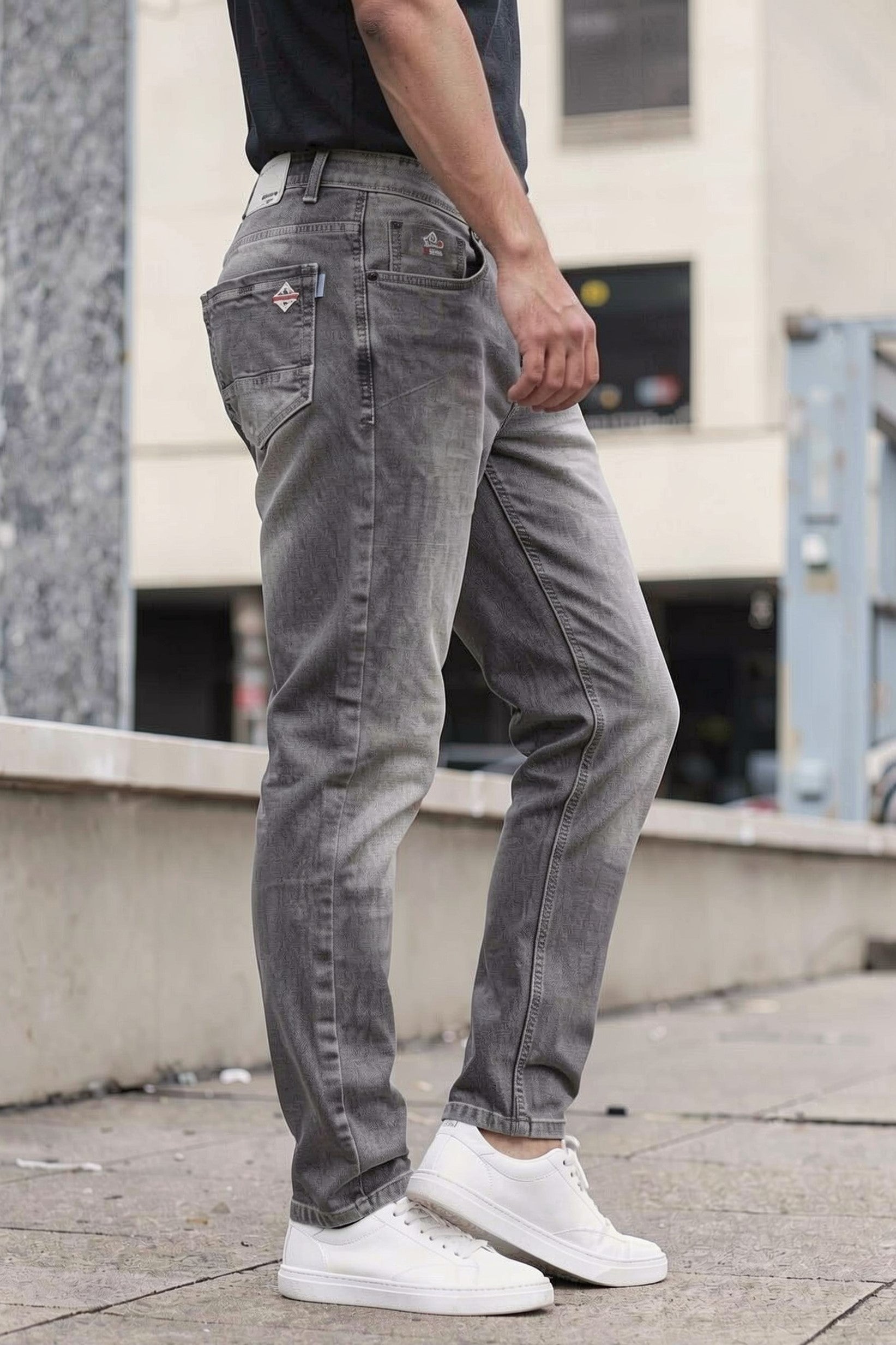 Men Light Grey Ankle Fit Jeans | Classic Denim 3999