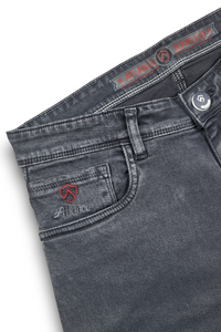 Atlance Mid-Wash Comfort Fit Jeans for Men | Dark Grey Denim Plain AT1022