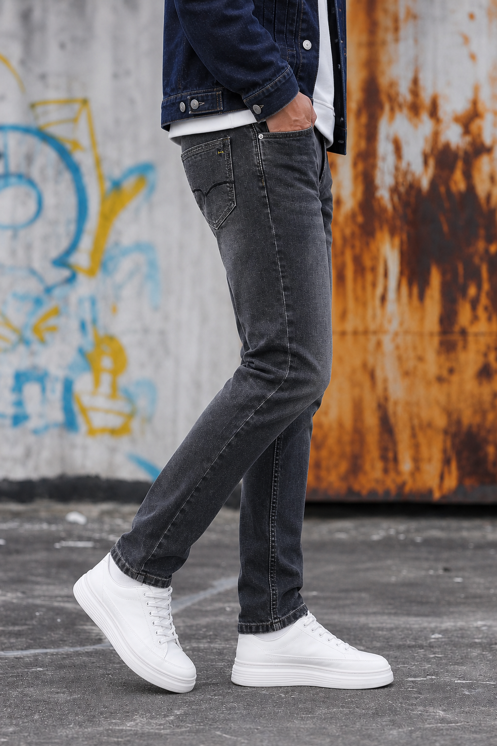 Men Black Slim Ankle Fit Denim Jeans | Premium Stretchable