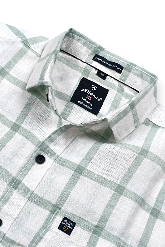 Men Green Checks Shirt – Trendy and Comfortable Casual Wear 261049715