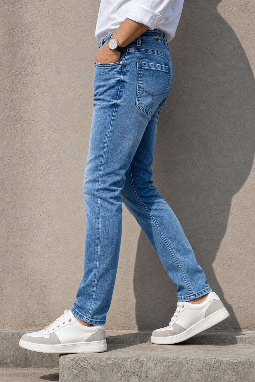 Men Blue Ankle Fit Jeans | Premium Denim JCK-96