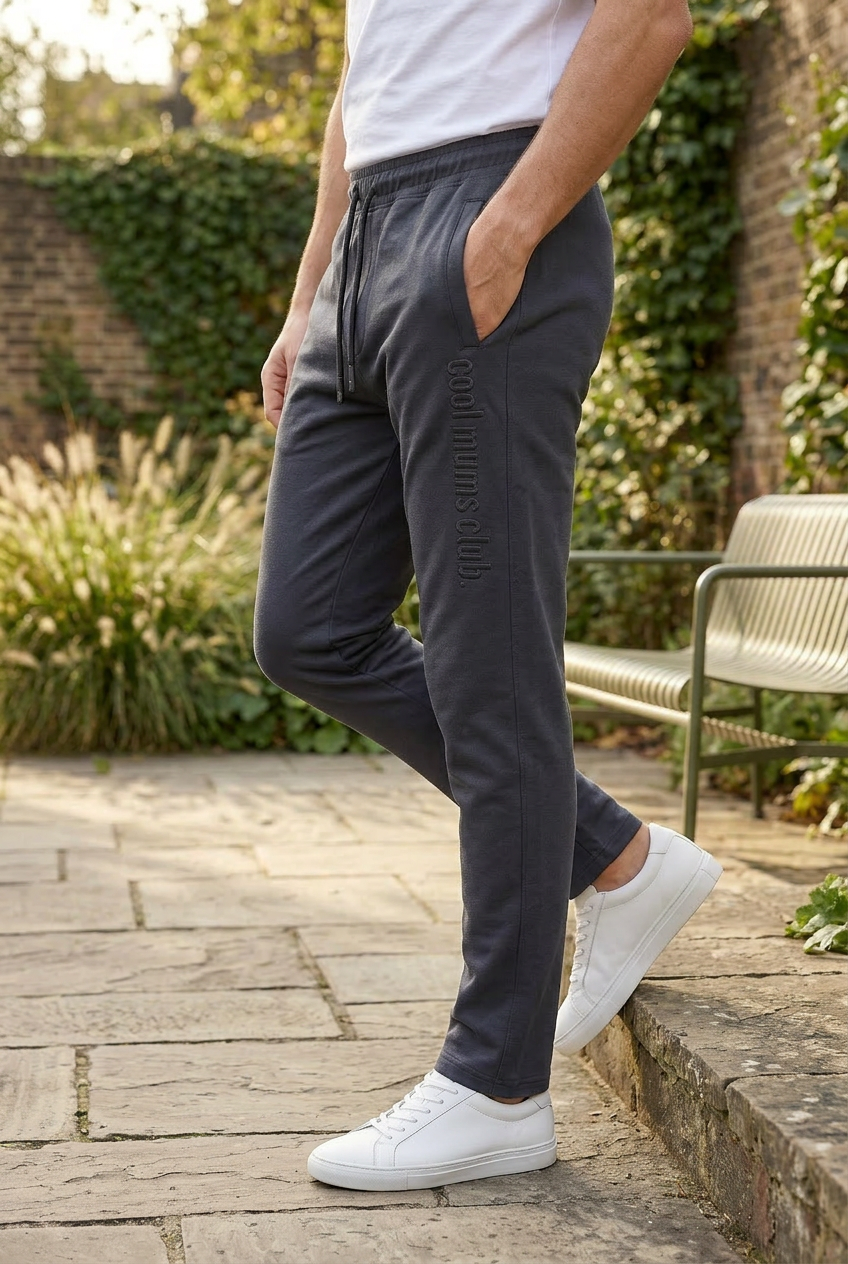 Premium Men Dark Grey Track Pant with Side Zip Pocket QZ-77