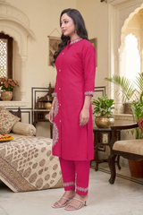 Rani Floral Embroidery Work Cord Set for Women 1057