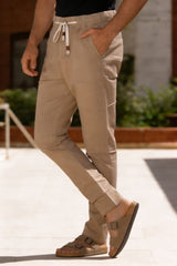 Men Slim Fit Fawn Linen Pant - Lightweight & Stylish 2020