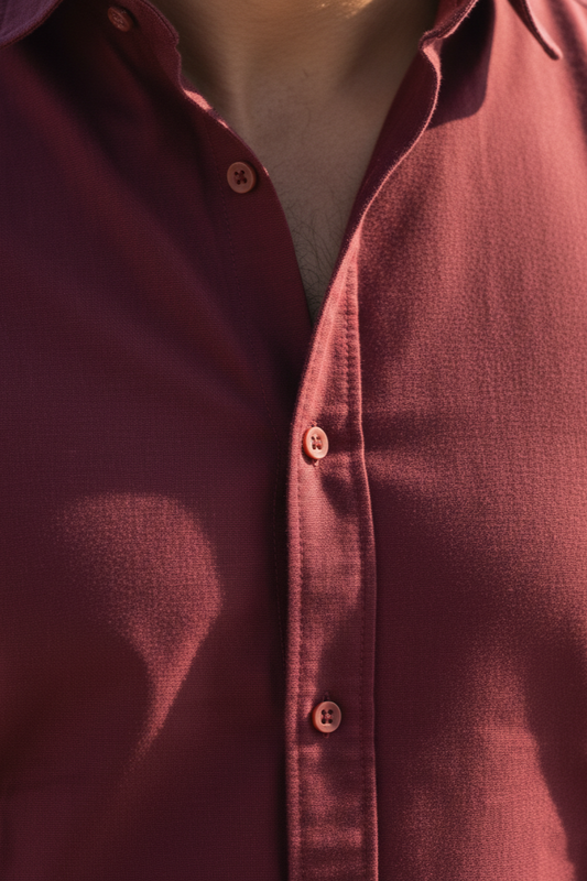 Men Plain Maroon Cotton Casual Shirt | Essential Solid Styles-251210575