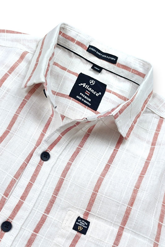 Men Rust Checks Shirt – Trendy and Comfortable Casual Wear 261049715