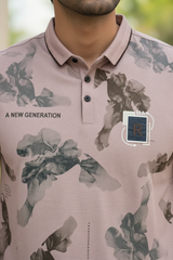 Men Designer Onion Polo T-Shirt with Abstract Print – Casual Style