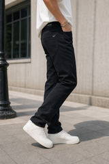 Premium Men Solid Black Casual Jeans Denim
