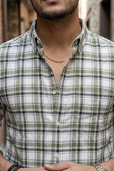 Men Olive Casual Shirt – Checkered Daily Wear OXFCH
