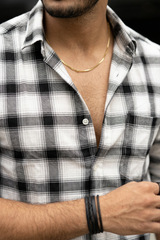 Comfortable Black & White Check Shirt for Men – Everyday wear OXFCH