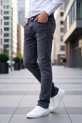 Men Dark Grey Narrow Fit Jeans | Sulphur Plain-18