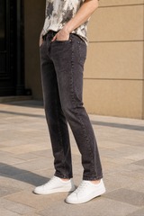 Men Carban Denim Wash Slim Fit Stretch Jeans