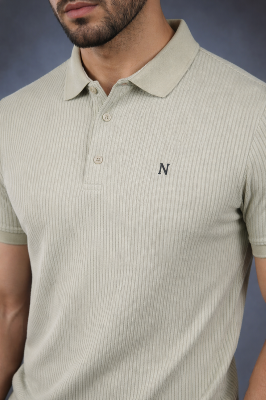 Men Lemon Striped Polo T-Shirt | Modern Casual Style 261023952