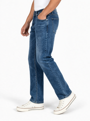 Classic Light Blue Wash Slim Fit Jeans – Comfortable Men Denim Pants 261053245