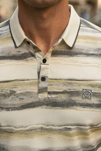 Stylish Fawn Printed Polo T-Shirt for Men | Modern Fit ATL4924