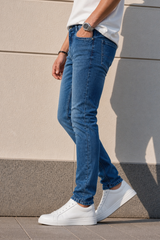 Men Blue Ankle Fit Jeans | Premium Denim JCK-92