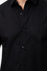 Men Casual Black Short Sleeve Shirt - Cotton Comfort 261049774