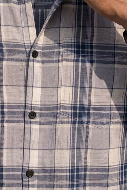 Men White Blue Checked Casual Shirt for Men – Stylish Full Sleeve