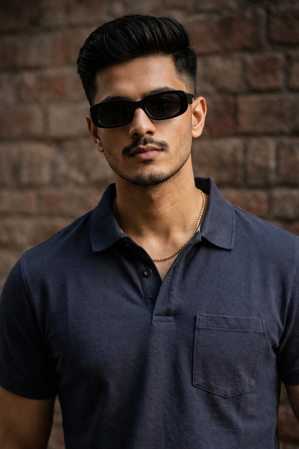 Men Dark Grey Cotton Polo T-Shirt with Pocket - Casual Short Sleeve Slim Fit 8622