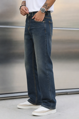 Blue Straight Fit Jeans for Men | Classic Fit Casual Denim Baggy