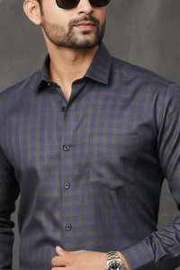 Atlance Dark Grey Men Formal Shirt – Stylish & Premium Formal Wear-FRMCHECKS