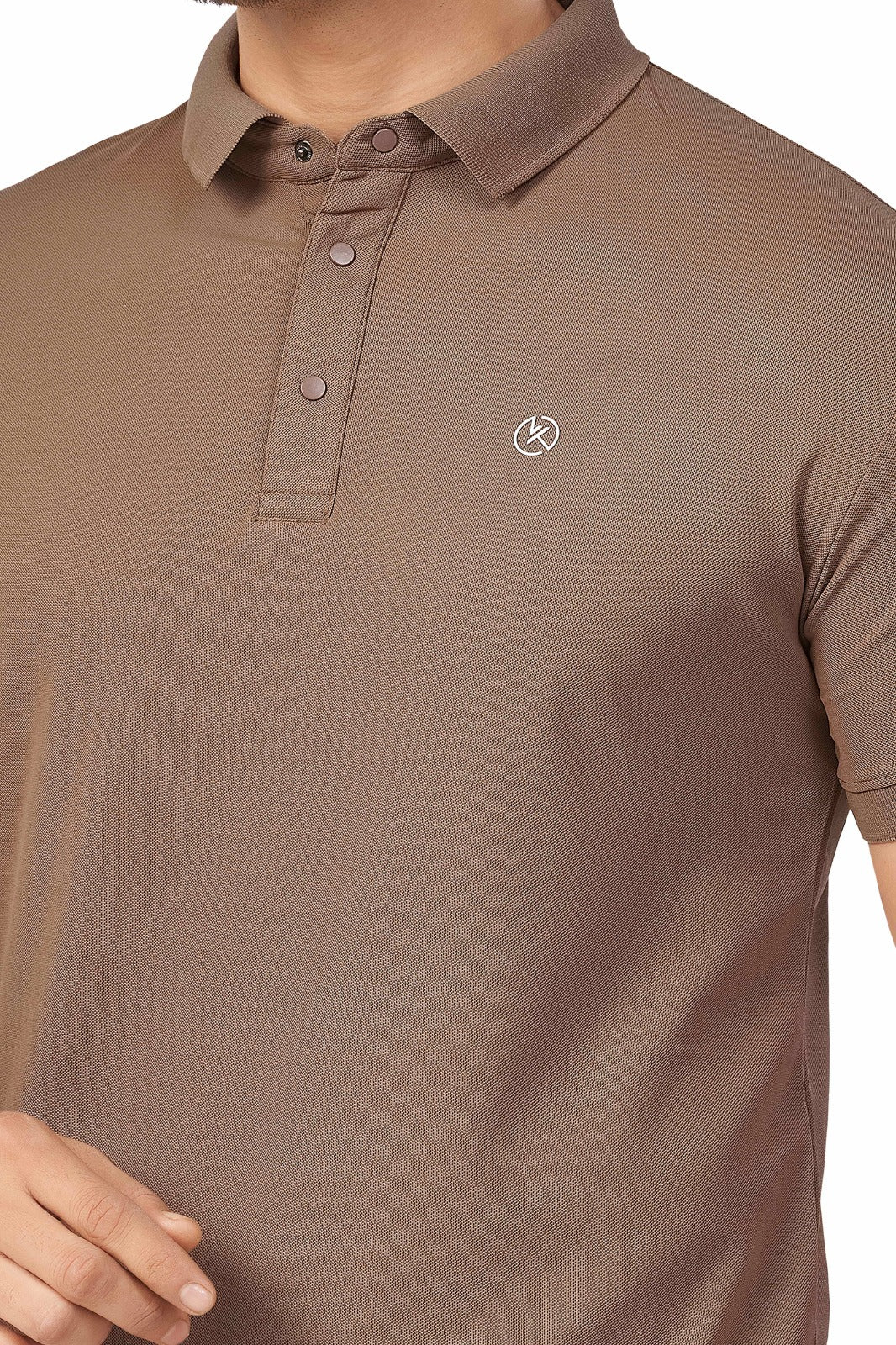 Coffee Plain Collar T-Shirt | Half Sleeve Sinker Fabric | Casual & Sports Wear New 1501