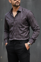 Atlance Maroon Checked Shirt - Premium Formal Wear-FRM