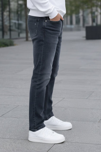 Dark Grey Jeans for Men | Stylish Washed Denim