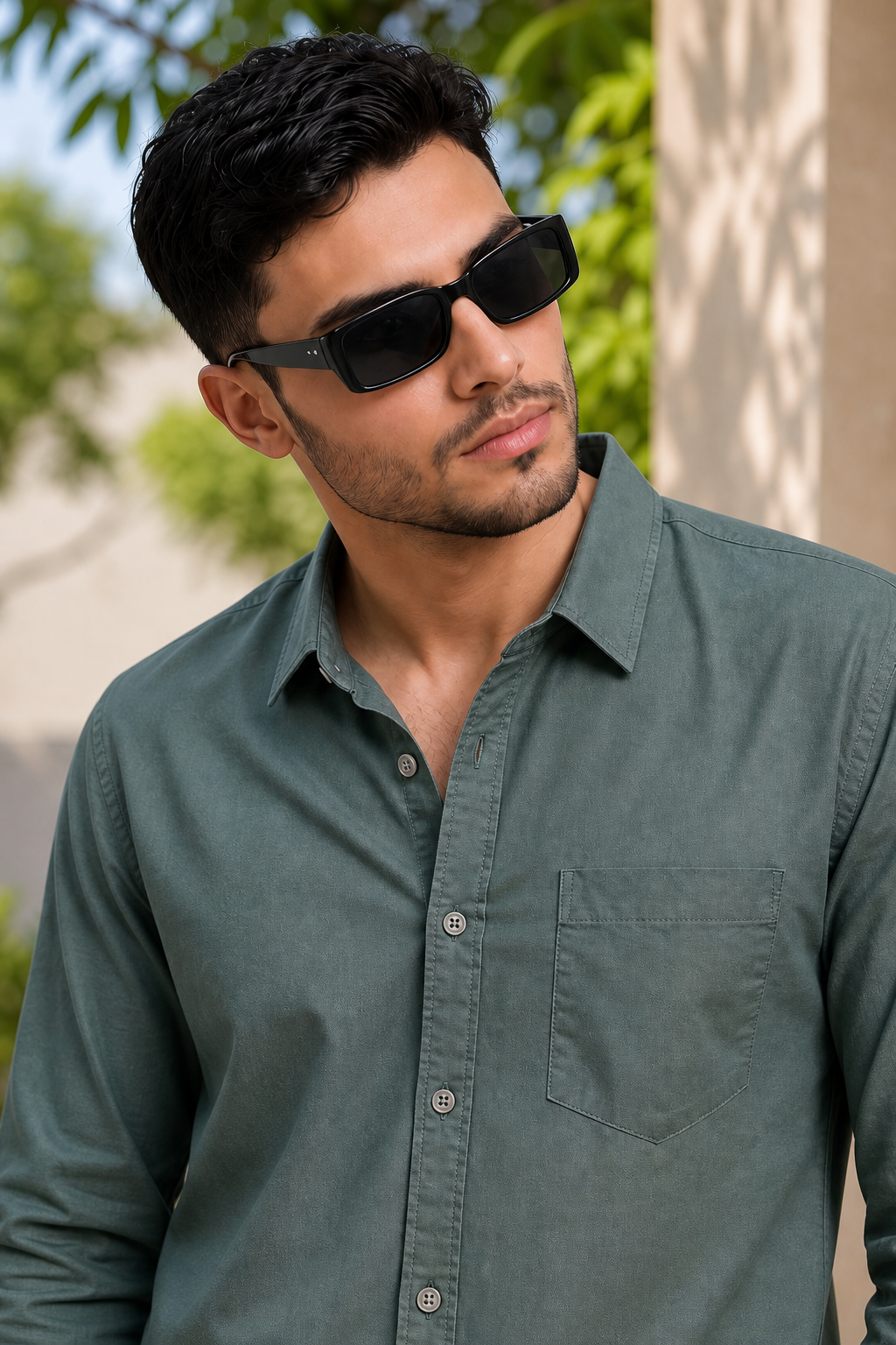 Men Premium Green Solid Casual Shirt for Everyday Wear OXF-PLAIN