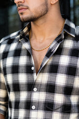 Men Premium Black Checkered Shirt – Casual Style OXFCH