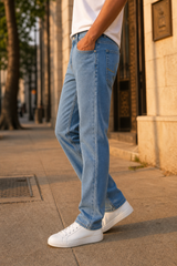 Men Comfortable Light Blue Denim | Stylish Everyday Baggy