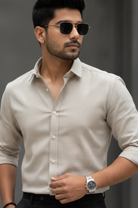 Atlance Fawn Check Shirt for Men – Elegant & Trendy Formal Wear-FRMCHECKS