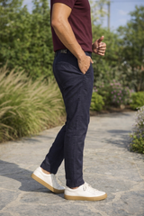 Men Structure Navy Blue Slim-Fit Casual & Formal Pants 5124